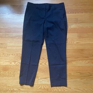 Ann Taylor Petite Navy Swiss Dot Slim Leg Pants